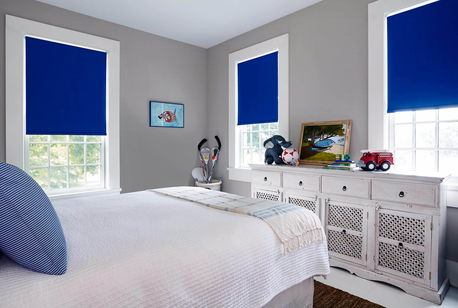Bedroom Roller Shade Blue