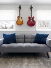 Melody Vertical Sheers in Living Room