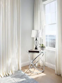 Tailored-Fit Drapery<br>Silk Luster, White Tailored-Fit Drapery<br>Silk Luster, White
