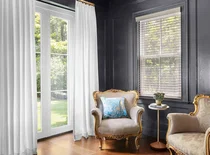 Faux Wood Blinds in Living Room