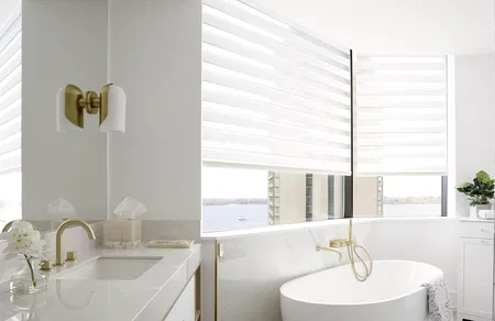 Highrise Bathroom Cascade Sheer Shades