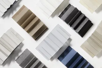 An assortment of cellular shade swatches
