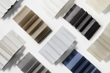 An assortment of cellular shade swatches