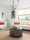 Woven Wood Shades in Living Room